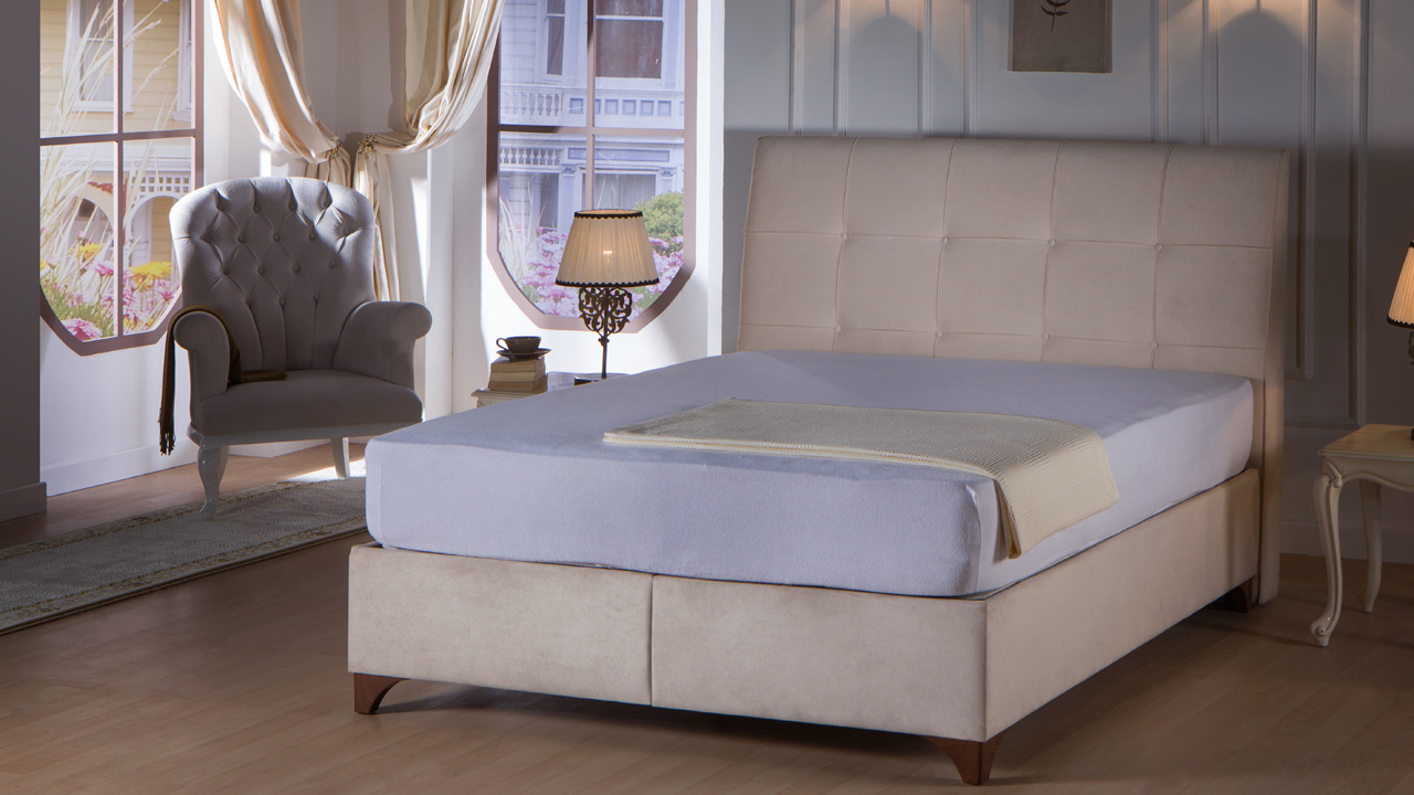 מיטה מרופדת זוגית - ארגזי מצעים