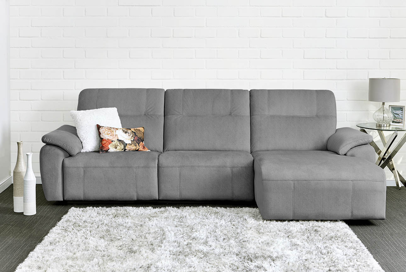 רילקסון קנדה ספה ארוכה עם ריקליינרים שזלונג 4007 - אפור כהה