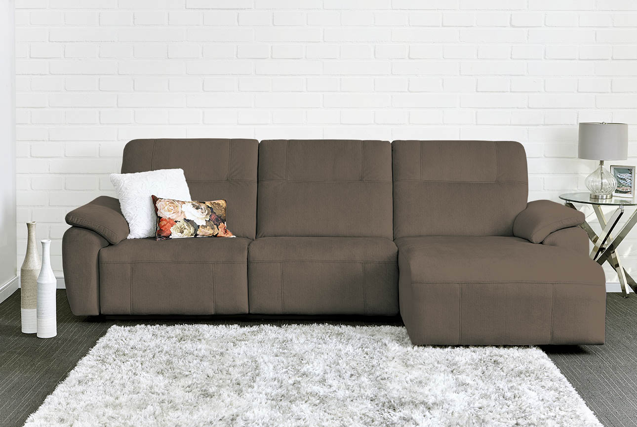 רילקסון קנדה ספה ארוכה עם ריקליינרים שזלונג 4007 -חום