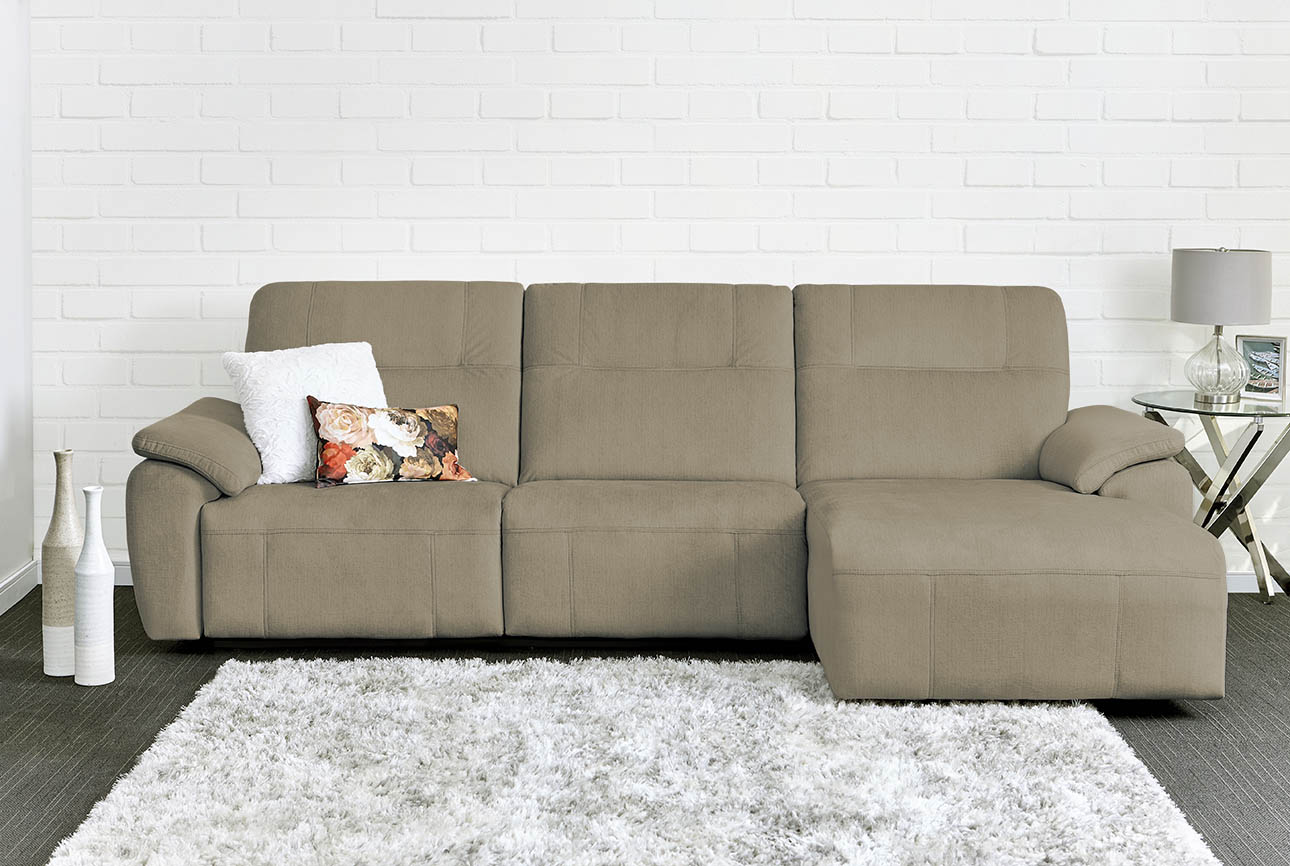 רילקסון קנדה ספה ארוכה עם ריקליינרים שזלונג 4007 - חום