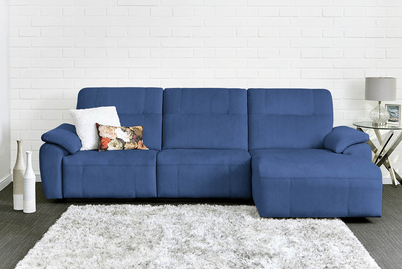 רילקסון קנדה ספה ארוכה עם ריקליינרים שזלונג 4007 - כחול 77