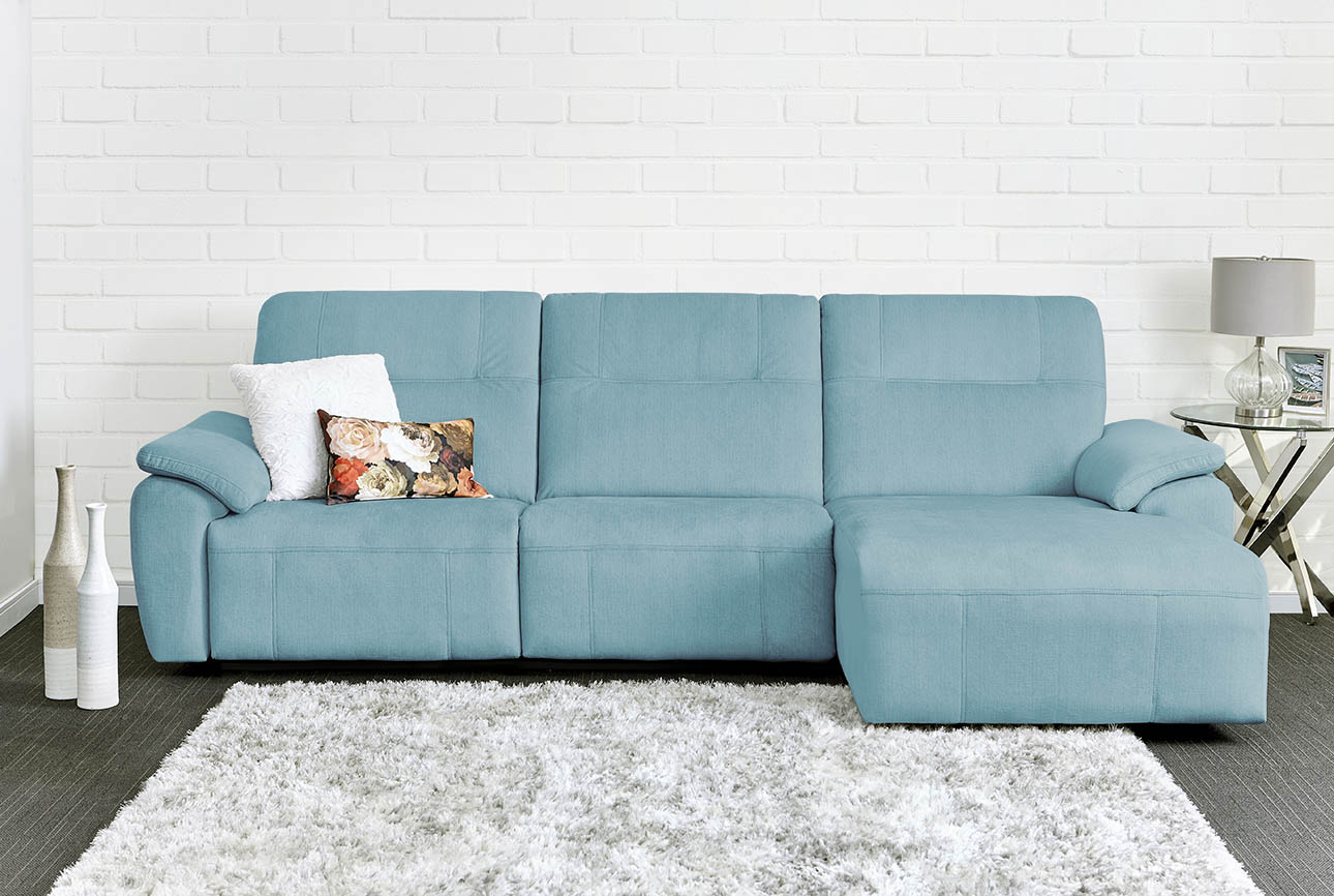 רילקסון קנדה ספה ארוכה עם ריקליינרים שזלונג 4007 - תכלת 53