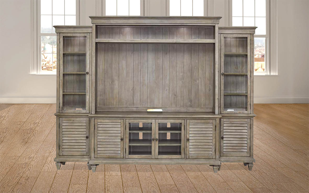 מזנון קיר ענק לסלון- מערכת קיר לסלון עם מקום למסך טלויזיה דגם פרינסטון רילקסון קנדה עץ מלא