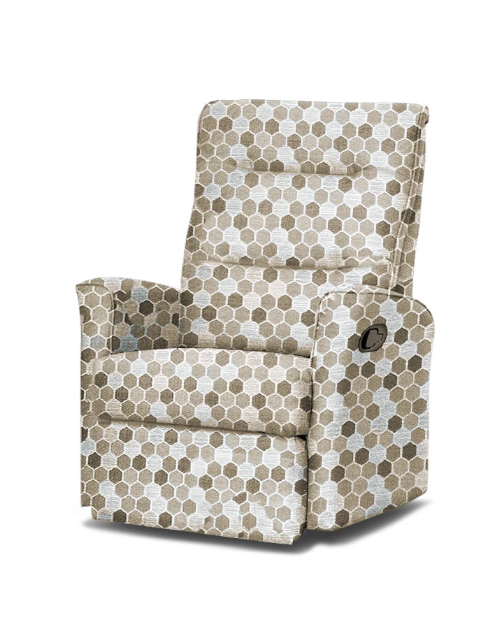 כורסת טלויזיה צרה במיוחד רילקסון קנדה בדי מעצבים LO342 משושים קרם אפור כחול