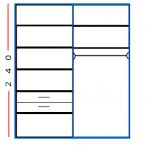 180 רוחב - 240 גובה - 2 דלתות | כולל 2 מגירות