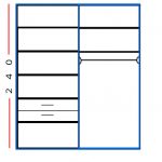 200 רוחב - 240 גובה - 2 דלתות | כולל 2 מגירות