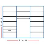 240 רוחב - 240 גובה - 3 דלתות | כולל 2 מגירות