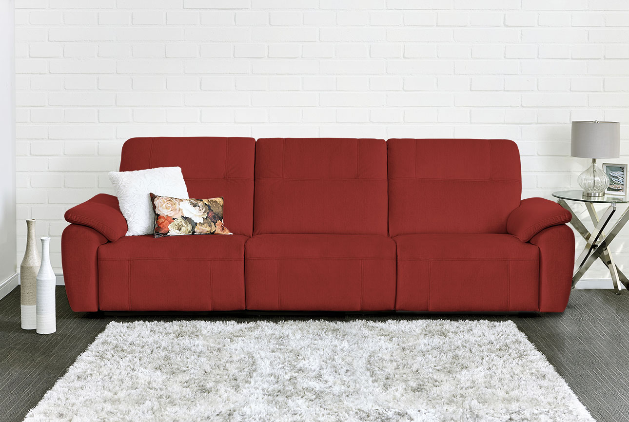 4007 רילקסון ספה מעוצבת עם ריקליינרים אדום
