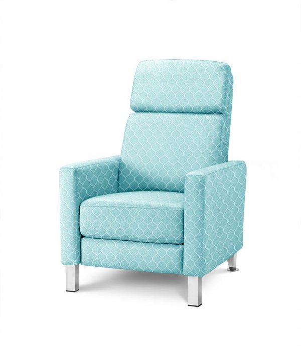 כורסת טלויזיה מעוצבת בצבע נירוסטה תכלת טורקיז -HO692