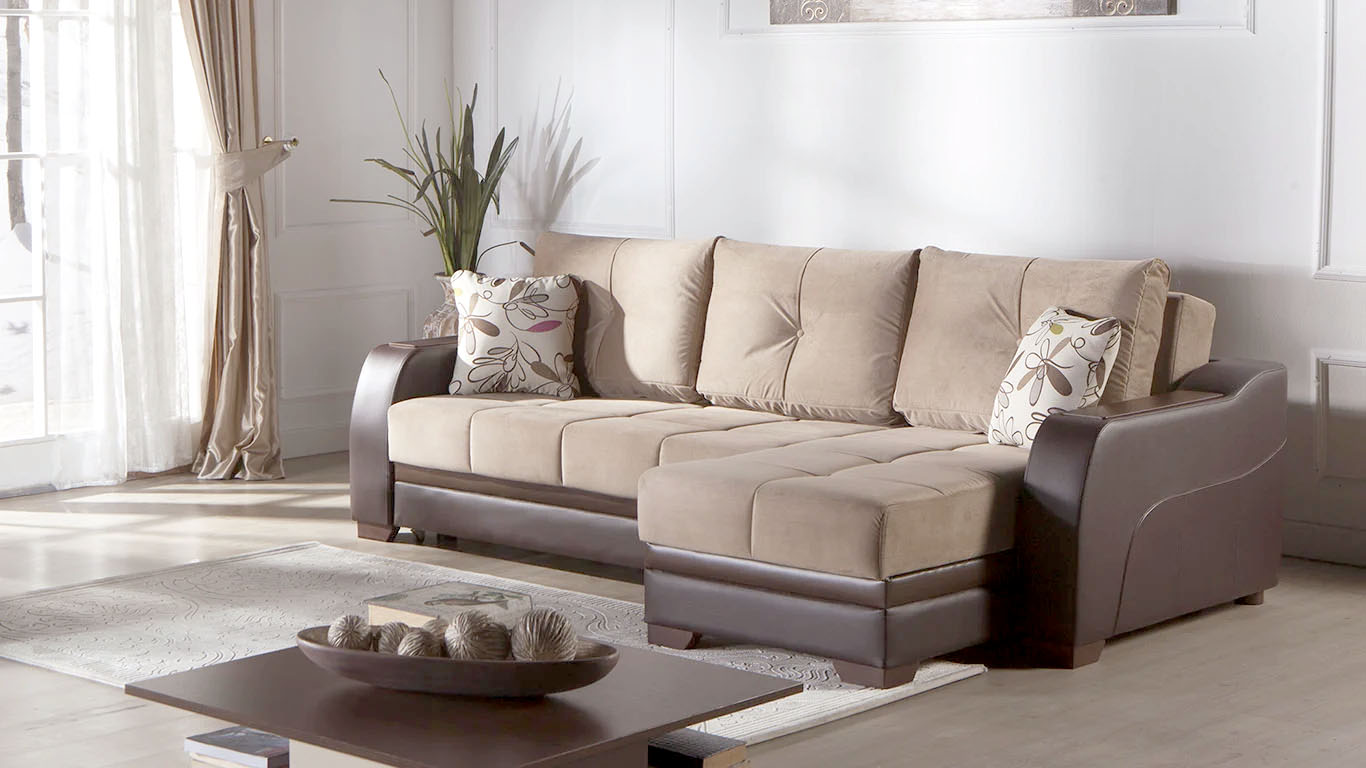 ספת שזלונג נפתחת למיטה זוגית גדולה גארדה 2