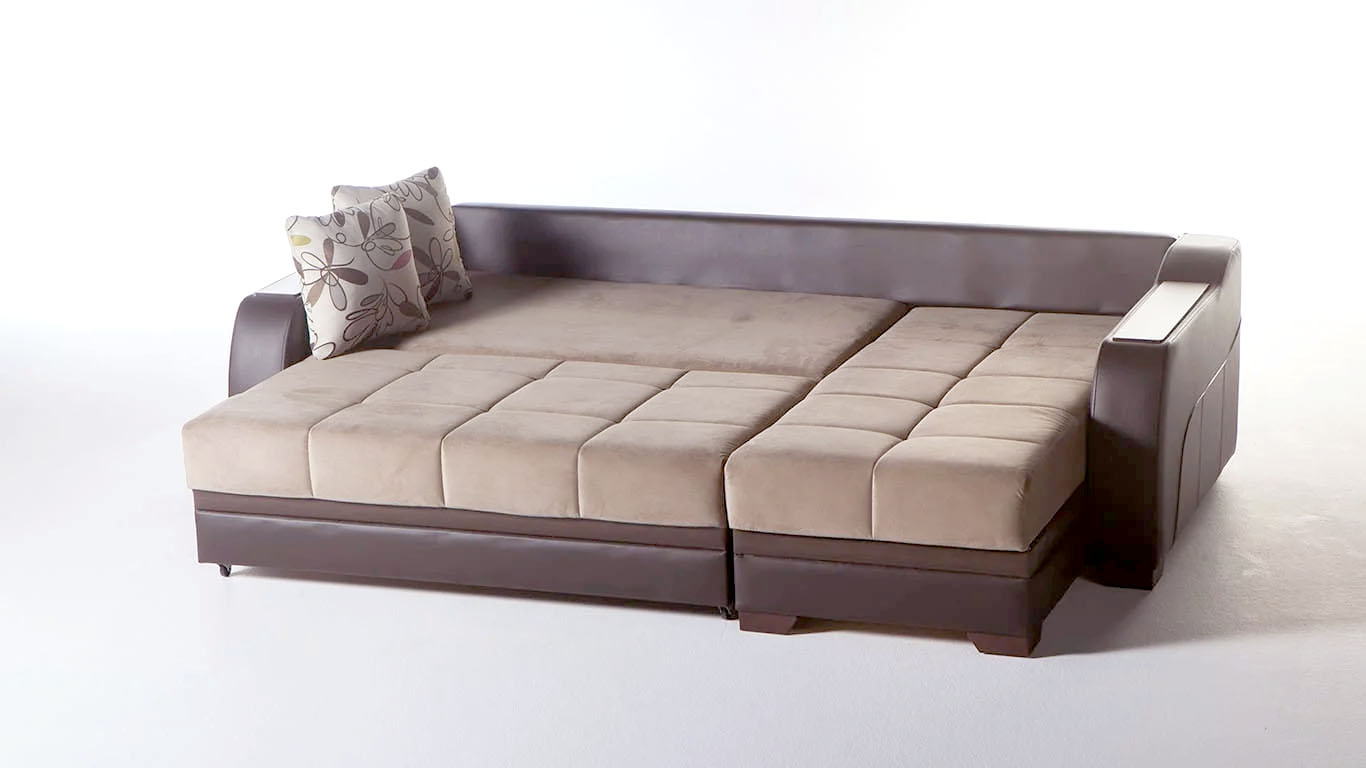 ספת שזלונג נפתחת למיטה זוגית גדולה גארדה מיטה פתוחה