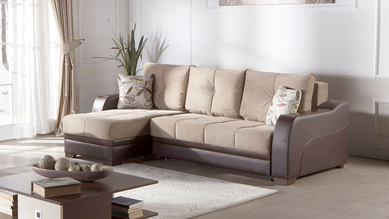 ספת שזלונג נפתחת למיטה זוגית גדולה גארדה