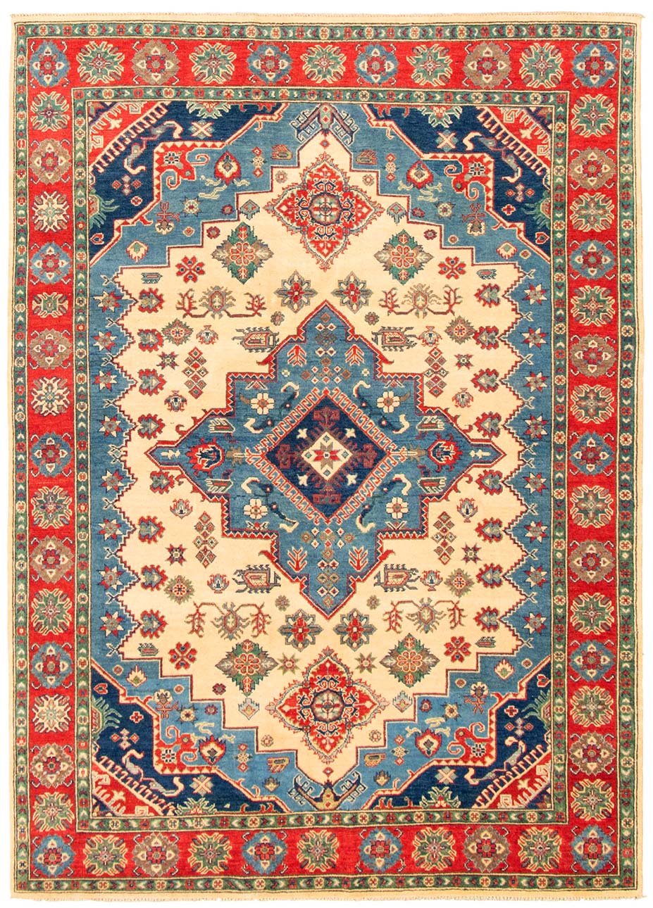 163464 רילקסון שטיח אפגני שבטי פרימיום כחול קרם אדום LRG