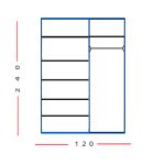 120 רוחב - 240 גובה - 3 דלתות פתיחה - דגם הדר