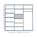 160 רוחב – 240 גובה – 4 דלתות + פתח מרכזי