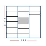 240 רוחב – 240 גובה – 6 דלתות – פתח מרכזי