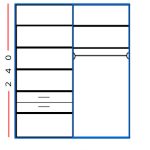 140 רוחב - 240 גובה - 2 דלתות | כולל 2 מגירות