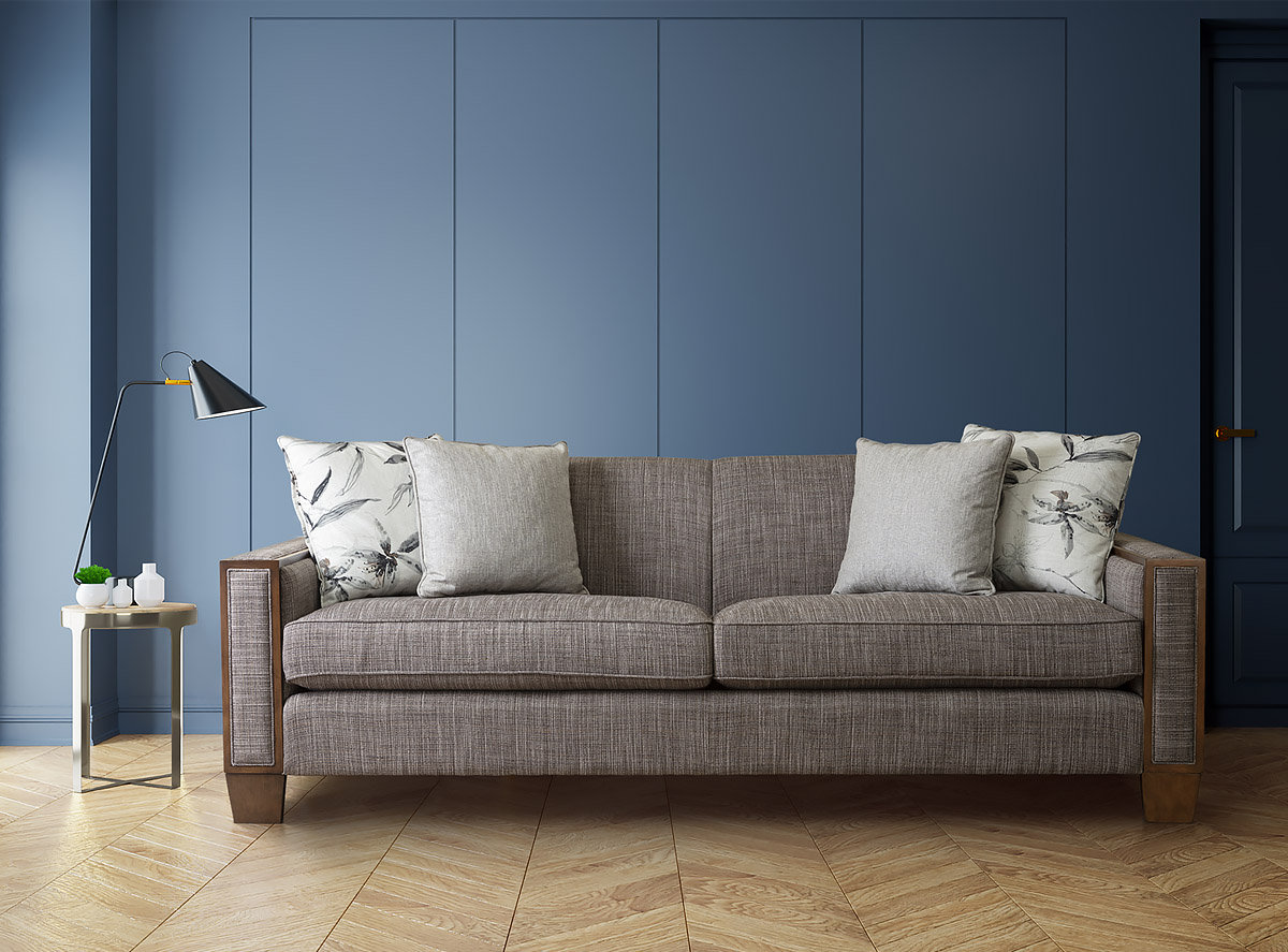 ספה מפנקת עמוקה נוצות כריות נוצות מעוצבות ייחודיות רילקסון קנדה ידיות עץ