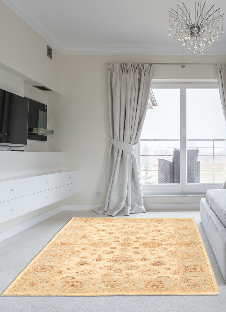 שטיח ראנר זיגלר פרימיום בגווני תכלת וקרם