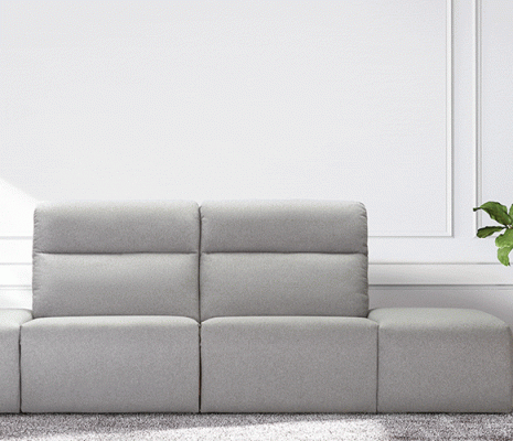 ספה מעוצבת עם ריקליינרים – דפנות פתוחות