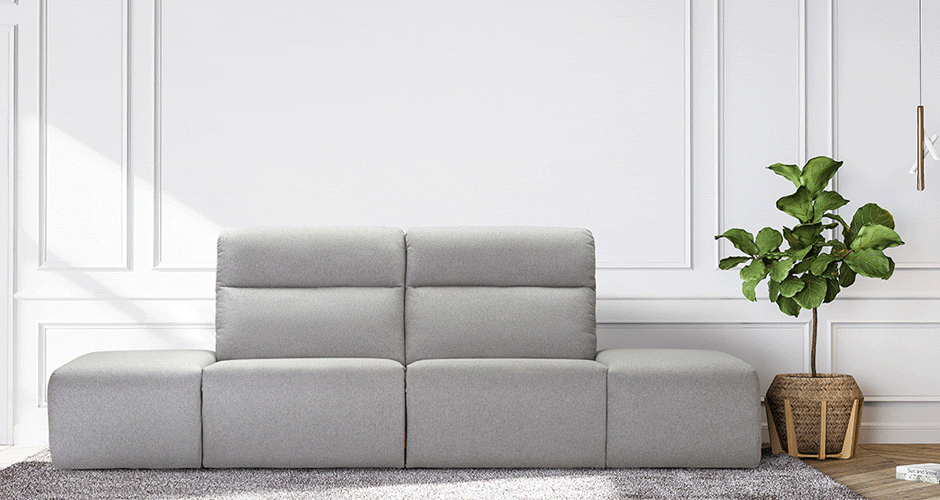 ספה מעוצבת עם ריקליינרים – דפנות פתוחות