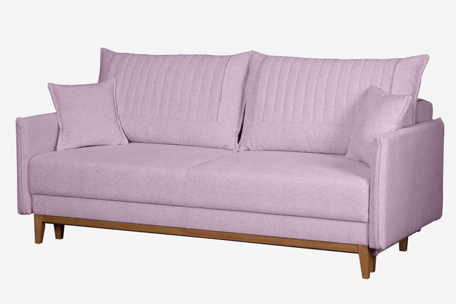 ספת תלת רילקסון נפתחת למיטה דגם בצבע אפור ורוד