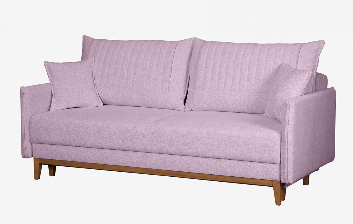 ספת תלת רילקסון נפתחת למיטה דגם בצבע אפור ורוד