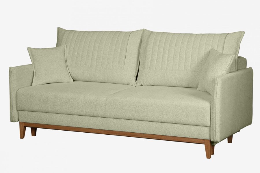 ספת תלת רילקסון נפתחת למיטה דגם בצבע אפור ירוק בהיר