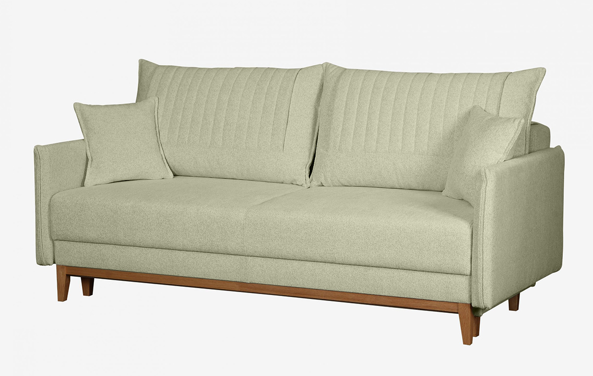 ספת תלת רילקסון נפתחת למיטה דגם בצבע אפור ירוק בהיר