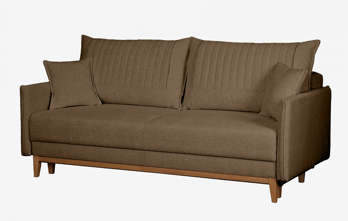 ספת תלת רילקסון נפתחת למיטה דגם בצבע חום בהיר