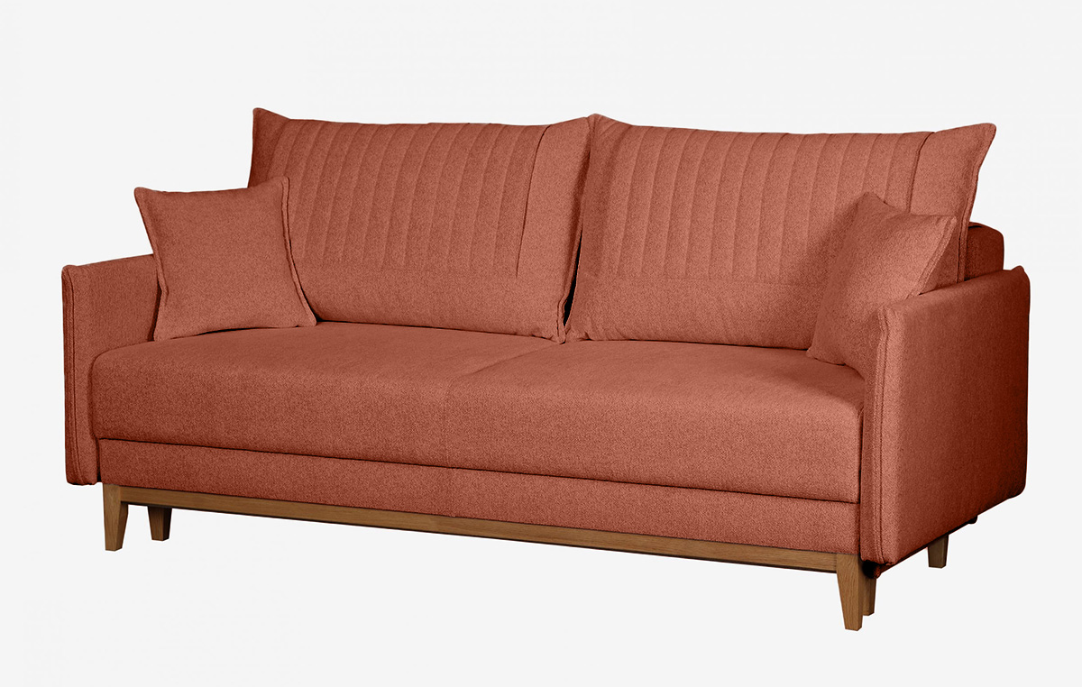 ספת תלת רילקסון נפתחת למיטה דגם בצבע כתום אדום