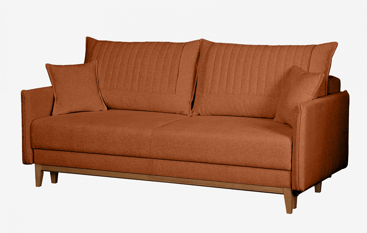 ספת תלת רילקסון נפתחת למיטה דגם בצבע כתום קוניאק