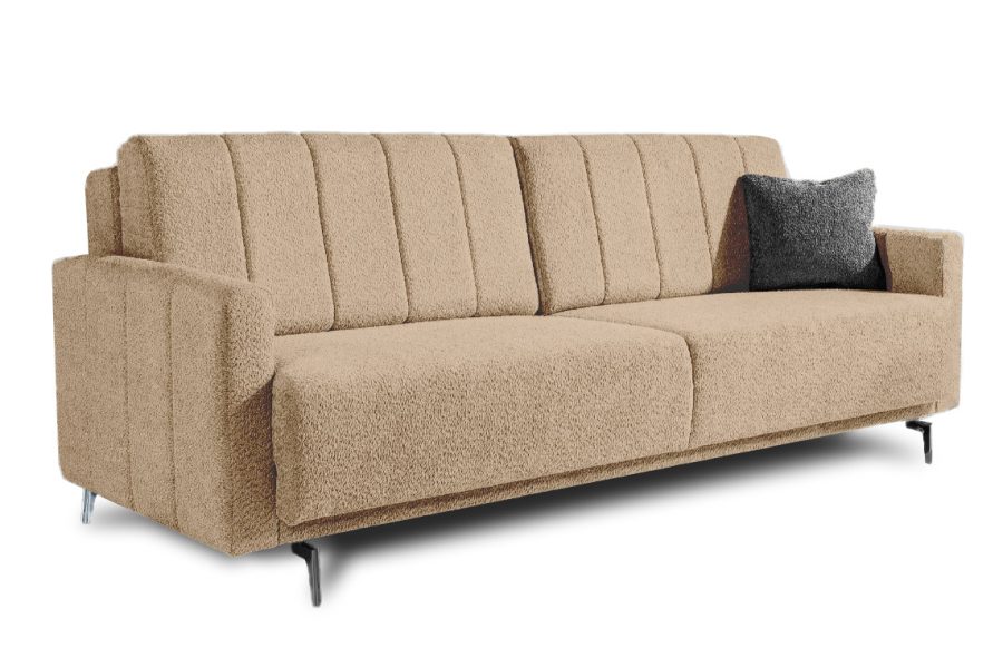 פרלה ספה נפתחת למיטה בצבע חום בהיר