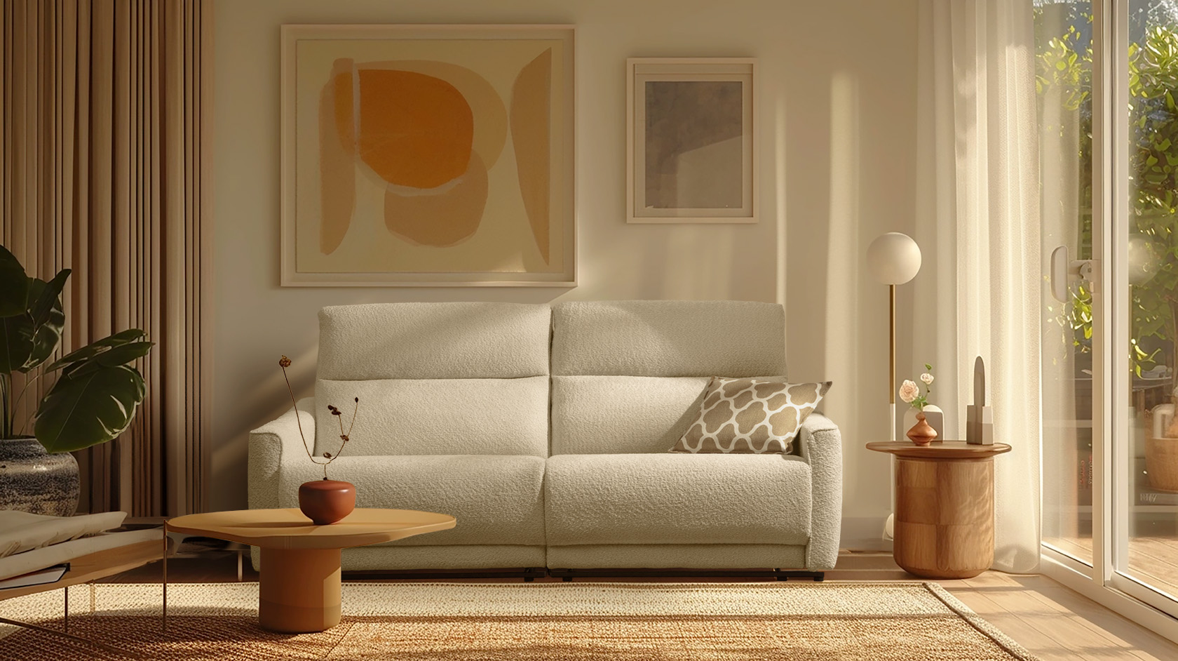 רילקסון תוצרת קנדה ספה מעוצבת עם ריקליינרים חאקי