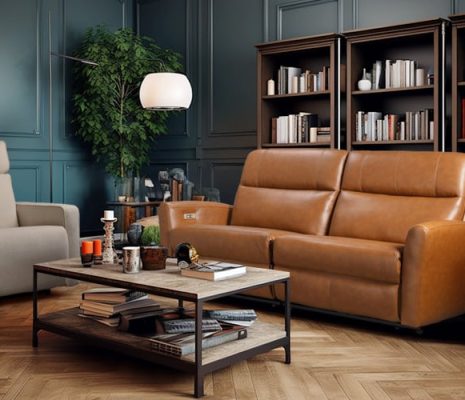 ספת עור עם ריקליינרים – סדרה 7000