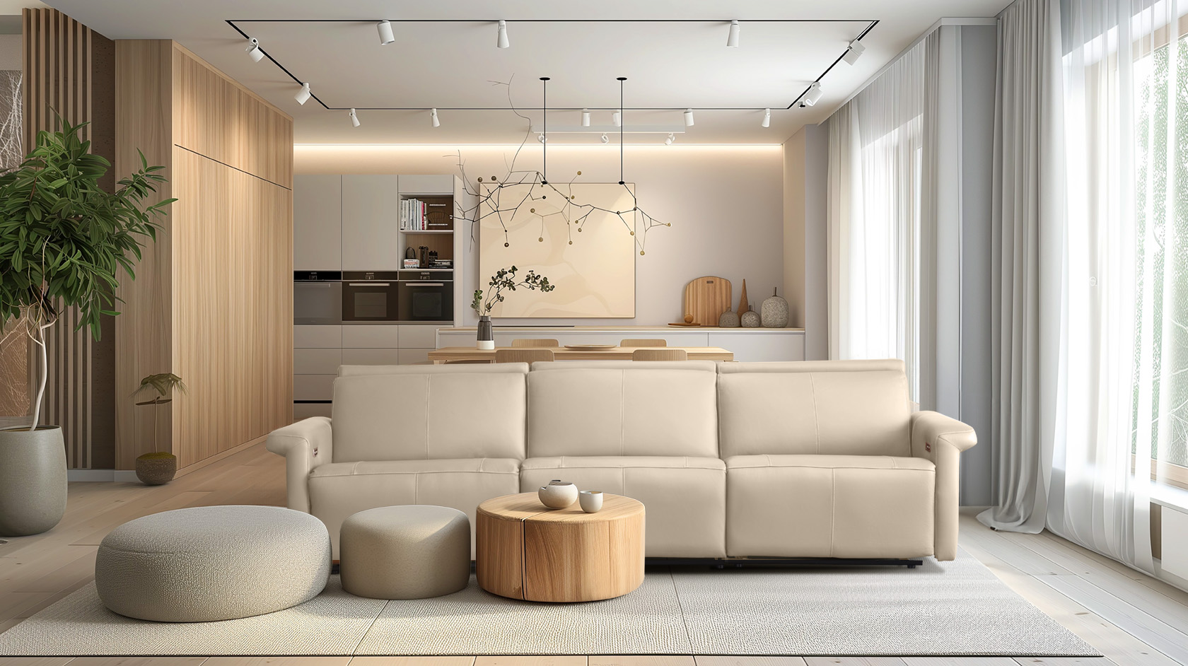 ספה-מעוצבת-עם-ריקליינרים-רילקסון-תוצרת-קנדה-עור-טרקוטה אופן ספייס קרם