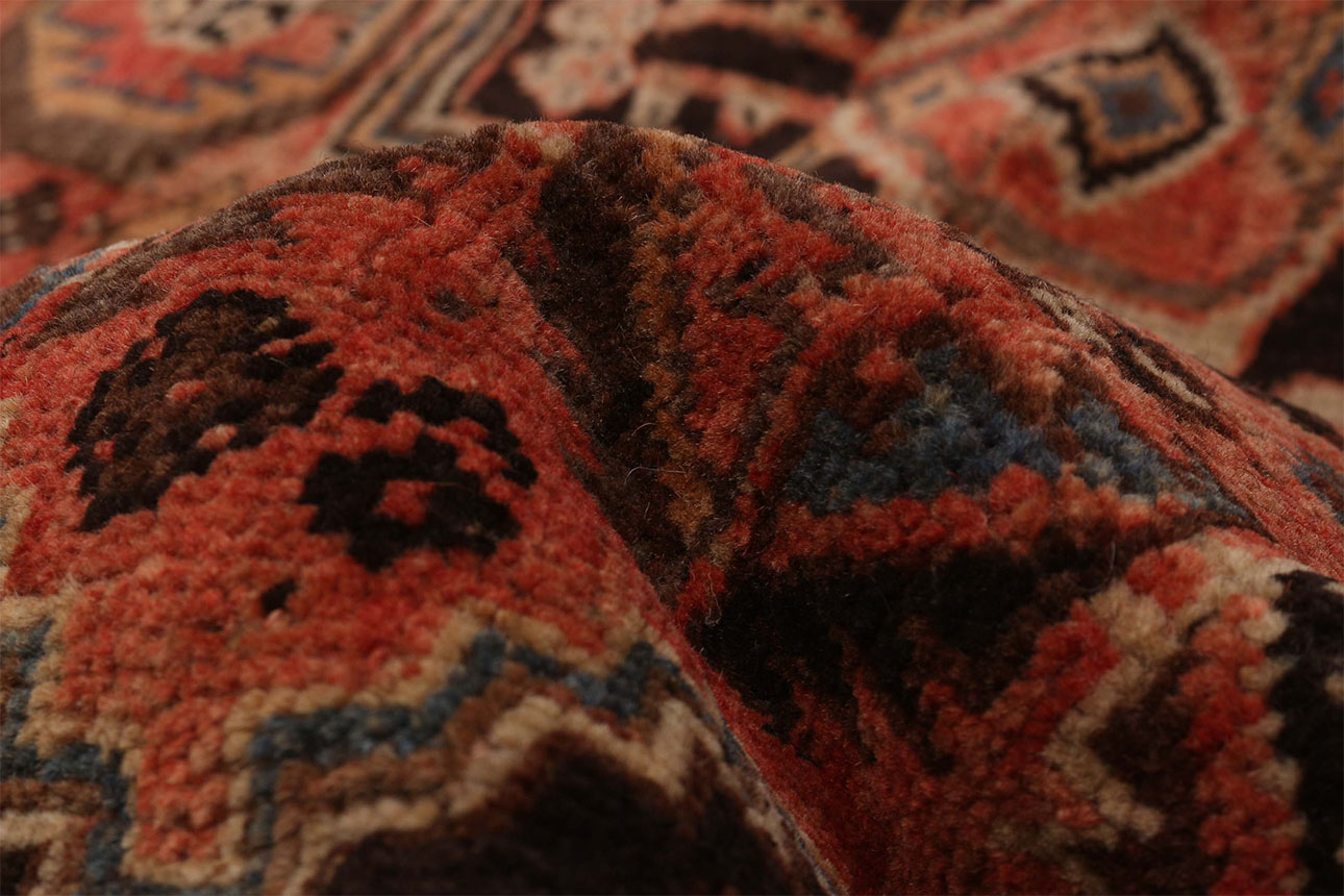 שטיח זאנג'אן פרסי בגווני בורדו בריק