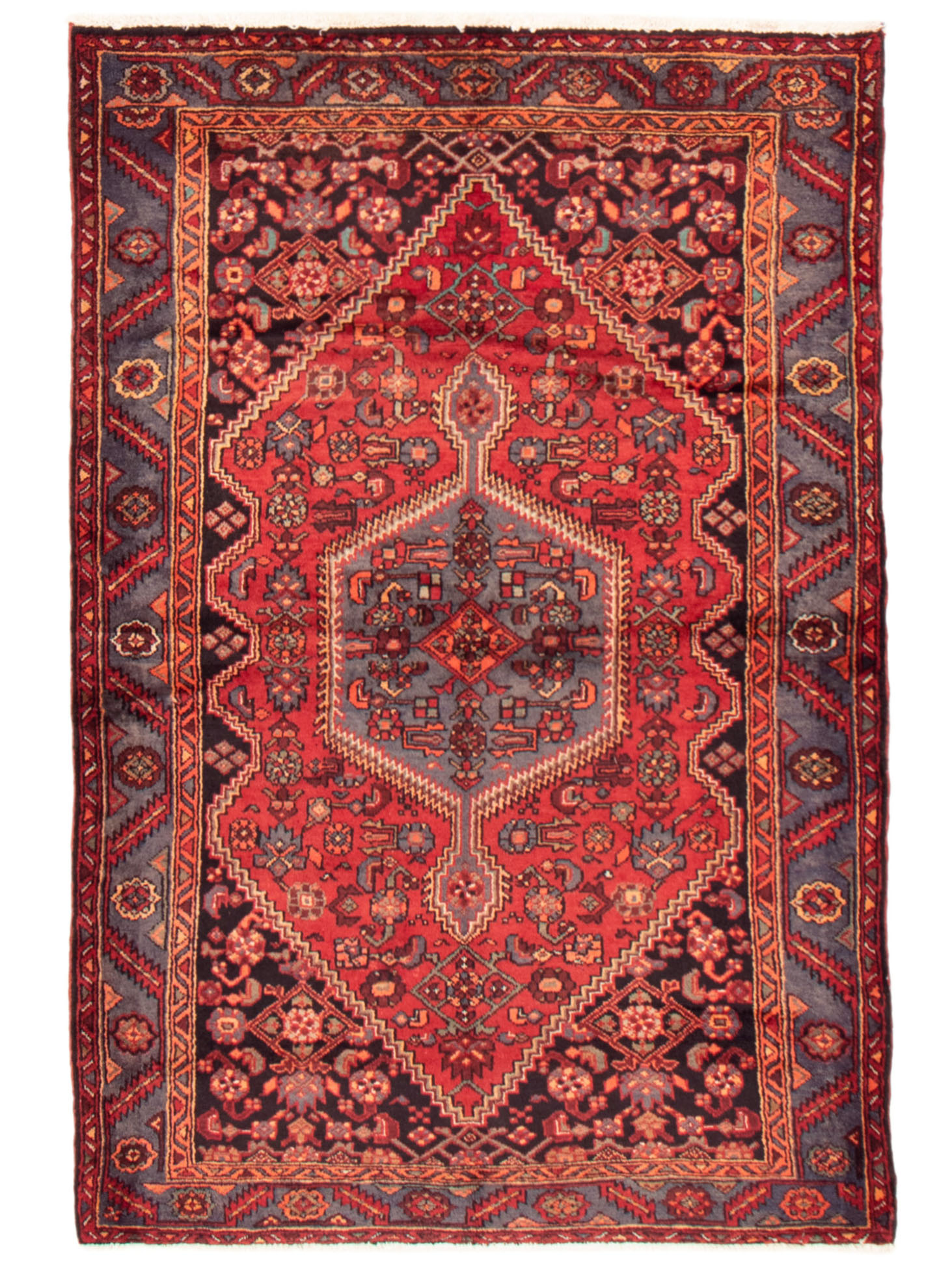 שטיח זאנג'אן פרסי בגווני בורדו בריק