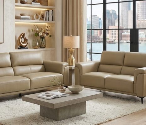 סלון Augusto – עור אמיתי 3+2