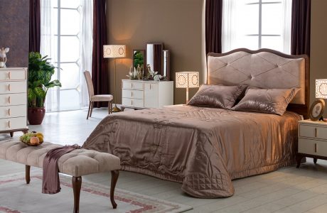 חדר שינה קלרה – מיטה מרופדת מפוארת