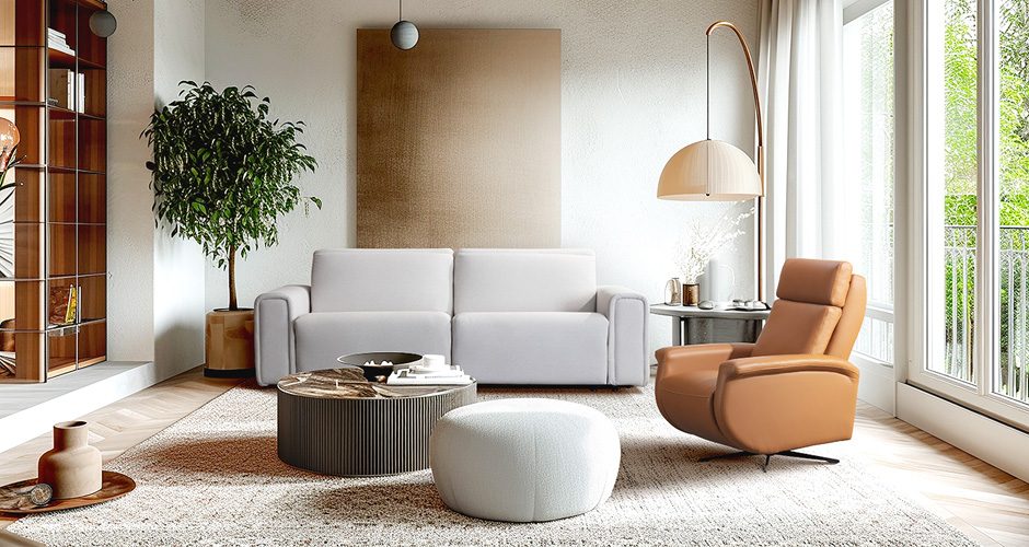 ספה וכורסה מעוצבות עם ריקליינרים