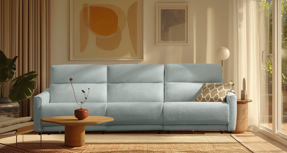 ספה 3 מטר מעוצבת עם ריקליינרים