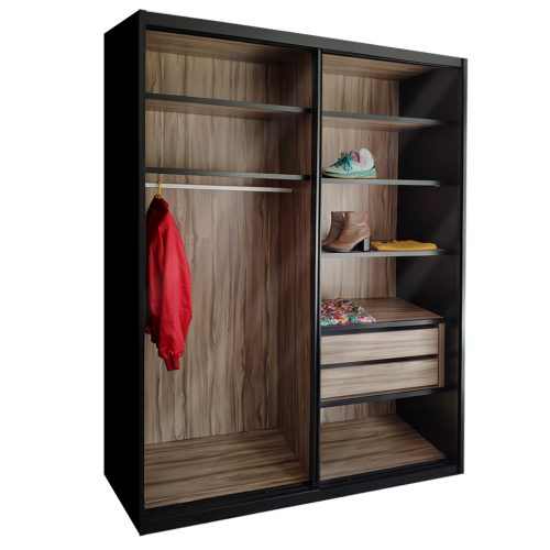 ארון הזזה שקוף יוקרתי – 2 דלתות