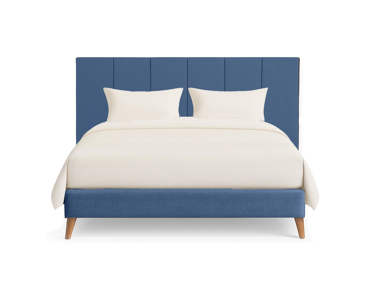 מיטה מודרנית עם רגלי עץ